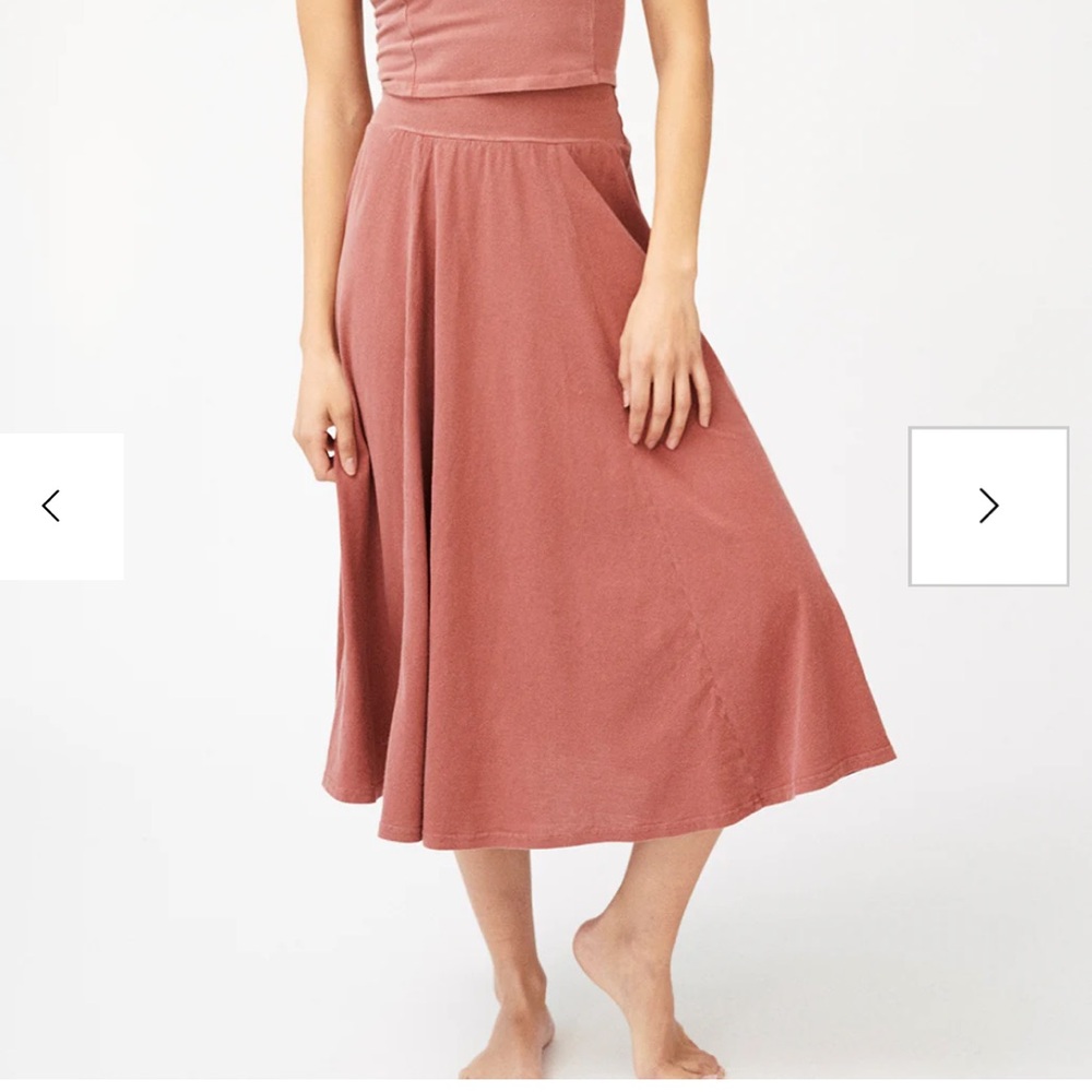 Groceries Hemp Patchouli Skirt in Madder Red, Small